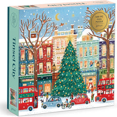Galison Tinsel City Foil Jigsaw Puzzle (500 Pieces)