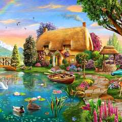 Bluebird Lakeside Cottage Jigsaw Puzzle (1000 Pieces)