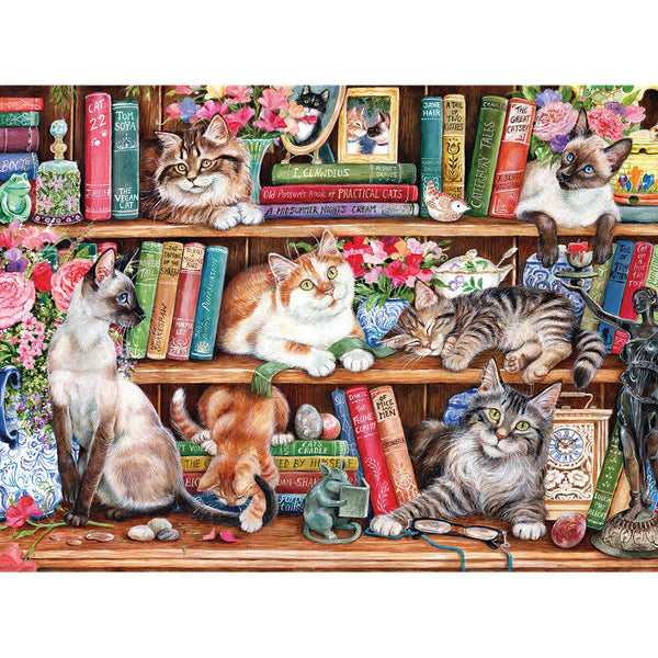 Gibsons Puss Back in Books Jigsaw Puzzle (500 XL Pieces)