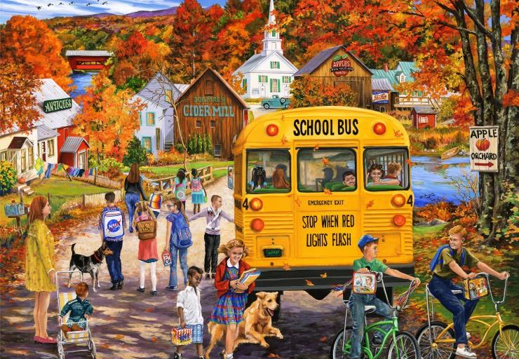 Bluebird The School Bus Jigsaw Puzzle (1000 Pieces)