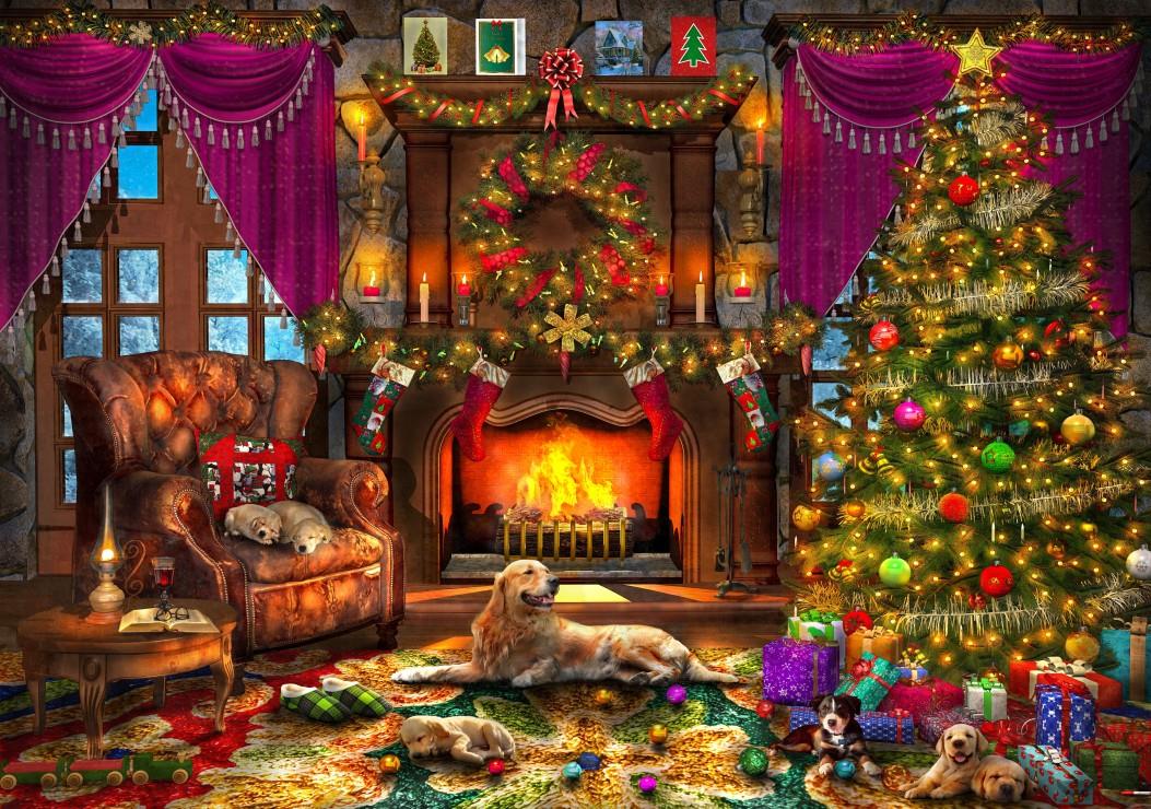 Bluebird Cosy Christmas Room Jigsaw Puzzle (2000 Pieces)