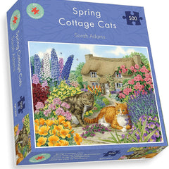 Spring Cottage Cats, Sarah Adams Jigsaw Puzzle (500 Pieces)