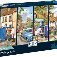 House of Puzzles Village Life Jigsaw Puzzles (4 x 500 Pieces)