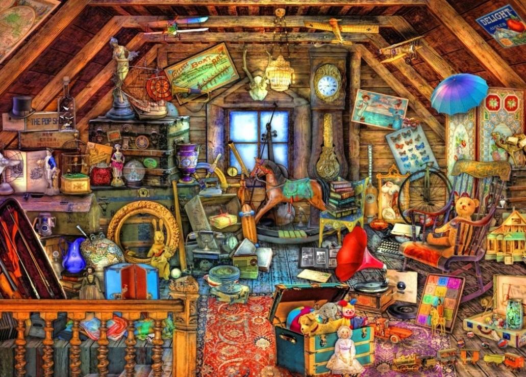 Bluebird Hidden Object Attic Jigsaw Puzzle (1500 Pieces)