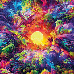 Clementoni Colour Boom Psychedelic Jungle Sunrise Jigsaw Puzzle (500 Pieces) DAMAGED BOX