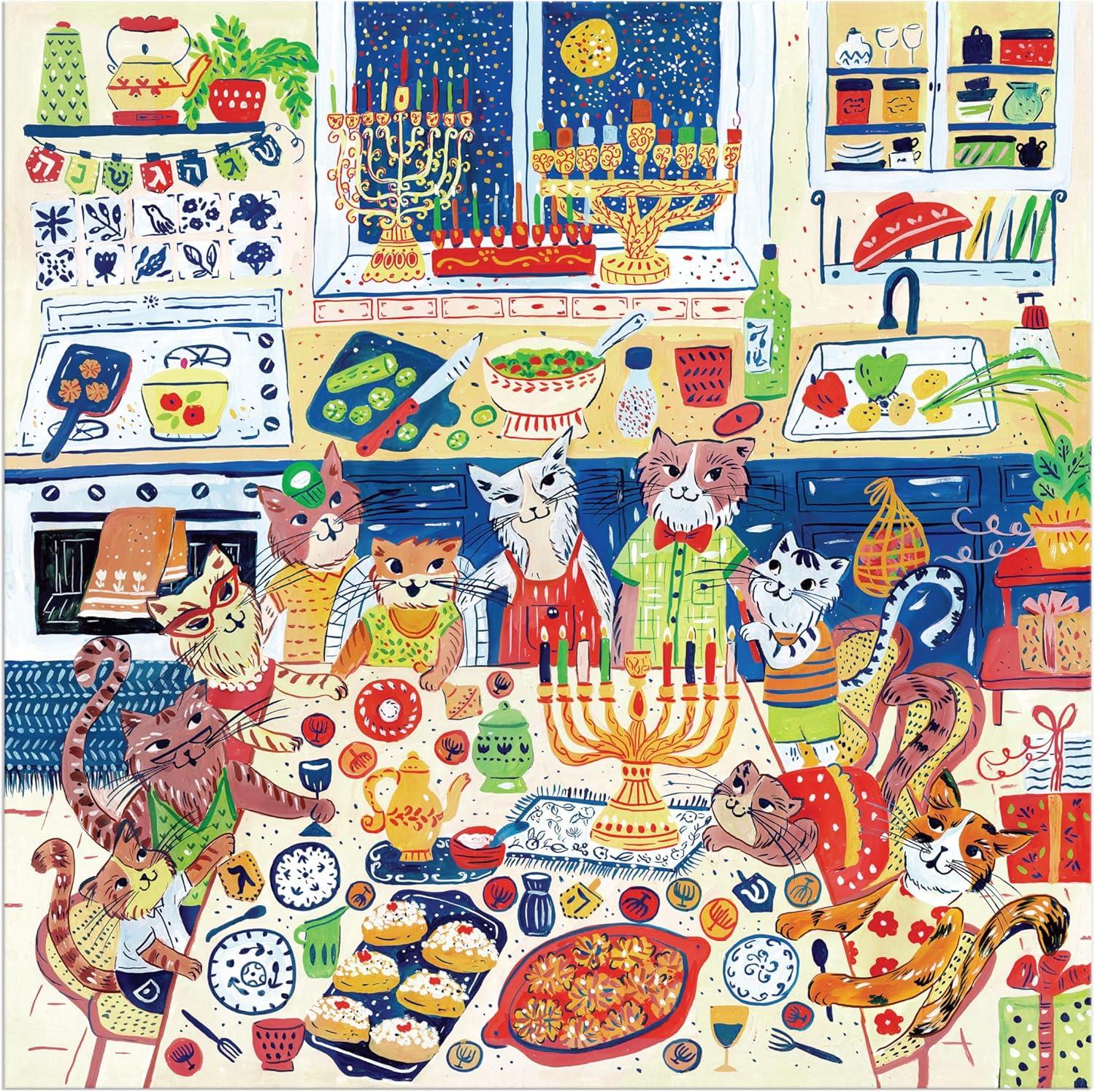 Galison Happy Hanukcats Jigsaw Puzzle (500 Pieces)