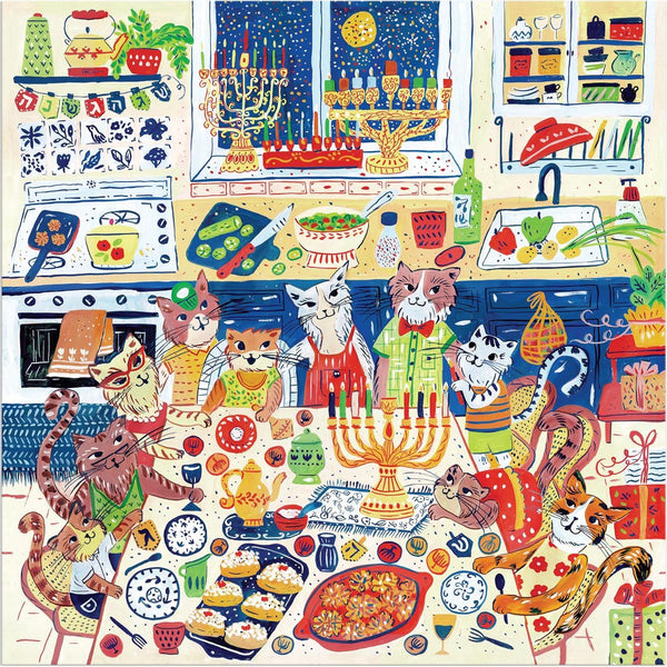 Galison Happy Hanukcats Jigsaw Puzzle (500 Pieces)