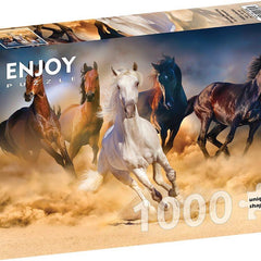 Enjoy Horses Running in the Desert Jigsaw Puzzle (1000 Pieces)