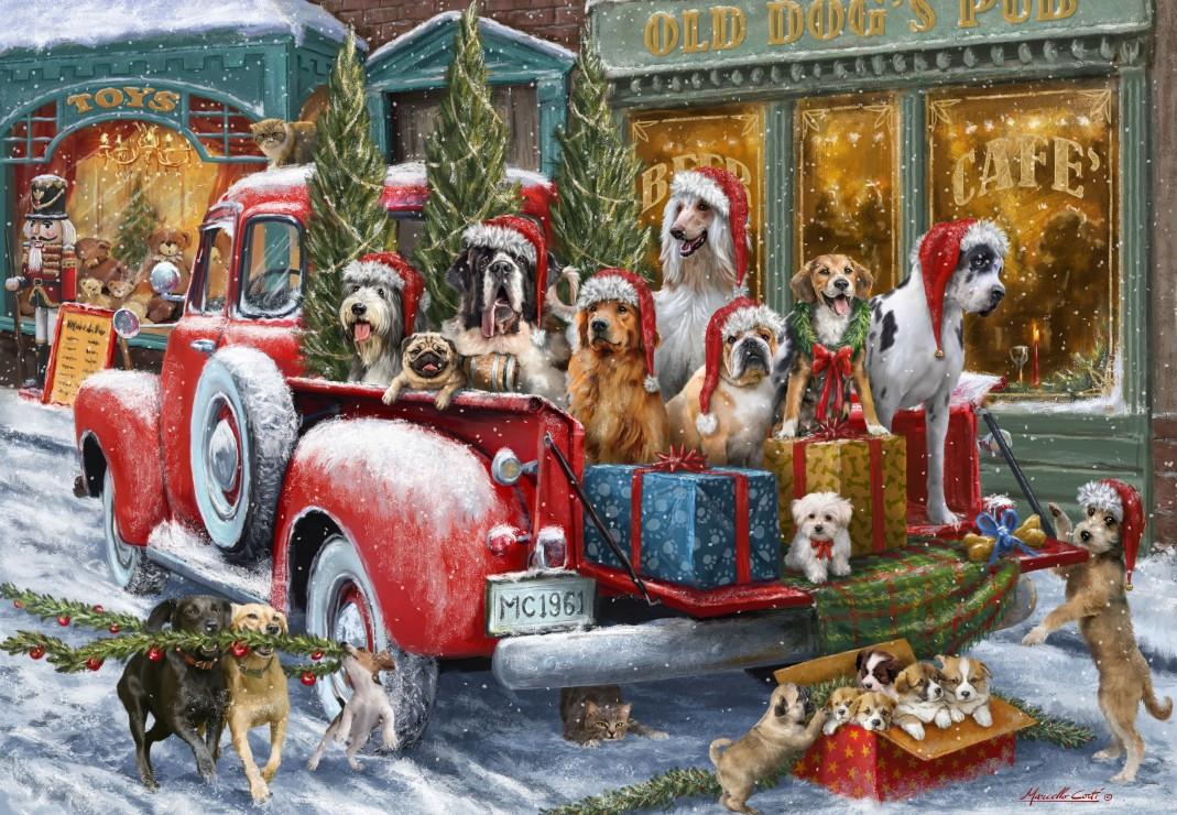 Bluebird Dogs on Truck Jigsaw Puzzle (1000 Pieces)