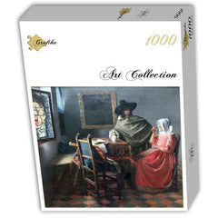 Grafika Johannes Vermeer - The Glass of Wine, 1658-1660 Jigsaw Puzzle (1000 Pieces)