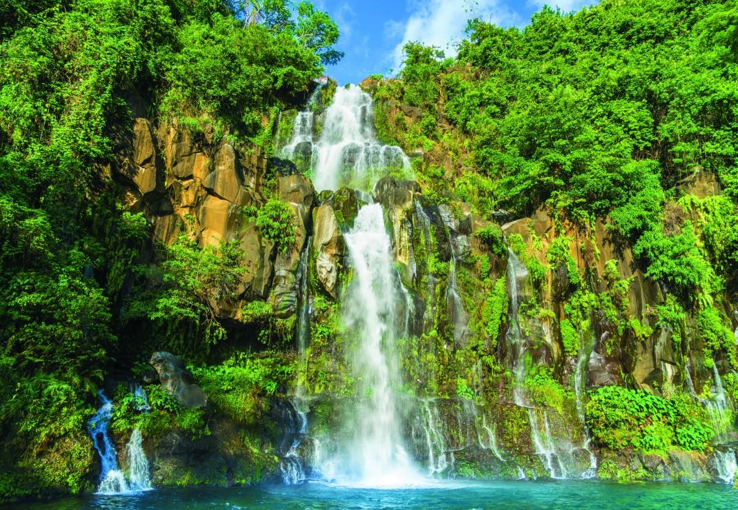 Bluebird La Réunion - Cascades des Aigrettes et du Cormoran Jigsaw Puzzle (1000 Pieces)