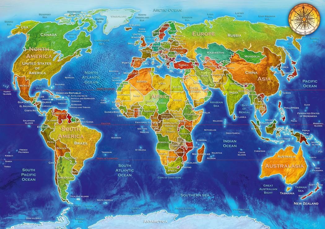 Bluebird World Geo-Political Map Jigsaw Puzzle (1000 Pieces)