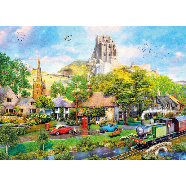Gibsons Below Corfe Castle Jigsaw Puzzle (1000 Pieces)