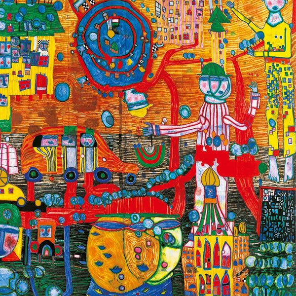 Bluebird Art Hundertwasser - The 30 Days Fax Painting, 1996 Jigsaw Puzzle (1000 Pieces)