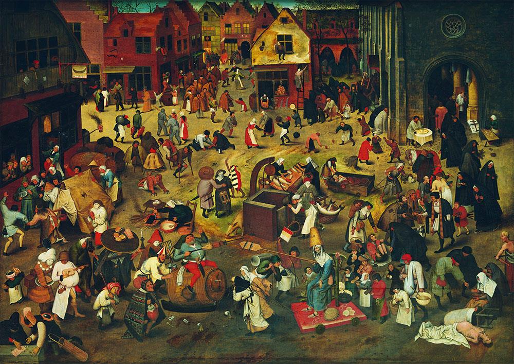 Bluebird Art Bruegel the Elder - The Fight Between Carnival And Lent, Jigsaw Puzzle (1000 Pieces)