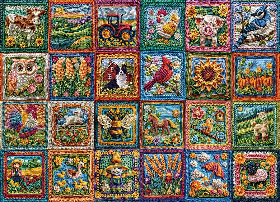 Cobble Hill Country Life Crochet Jigsaw Puzzle (1000 Pieces)