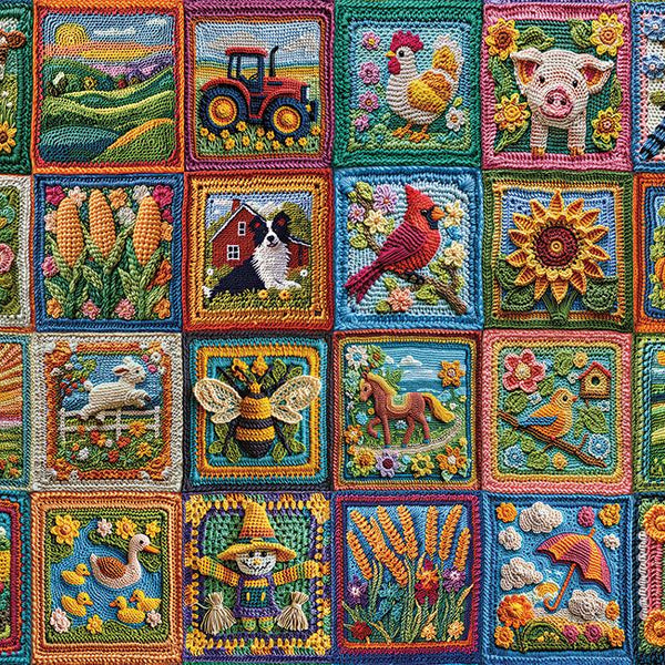 Cobble Hill Country Life Crochet Jigsaw Puzzle (1000 Pieces)