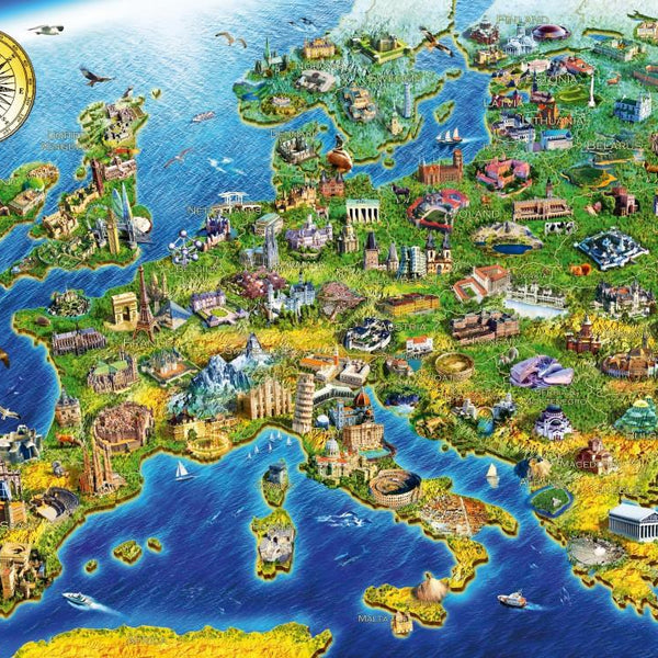 Bluebird European Landmarks Jigsaw Puzzle (1000 Pieces)