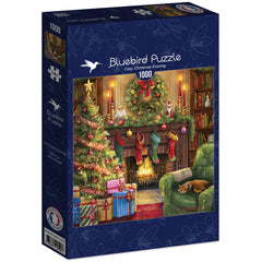 Bluebird Cozy Christmas Evening Jigsaw Puzzle (1000 Pieces)
