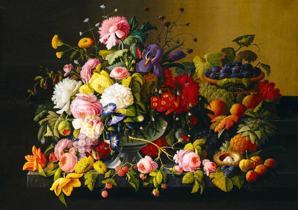Bluebird Art Roesen - Still Life, Flowers and Fruit Jigsaw Puzzle (1000 Pieces)
