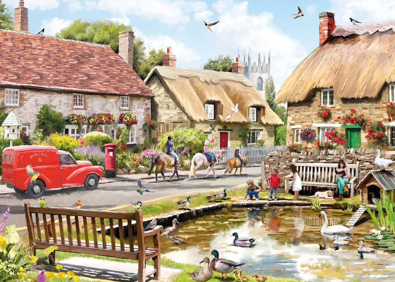 Otter House Nostalgic Village Jigsaw Puzzle (1000 Pieces)