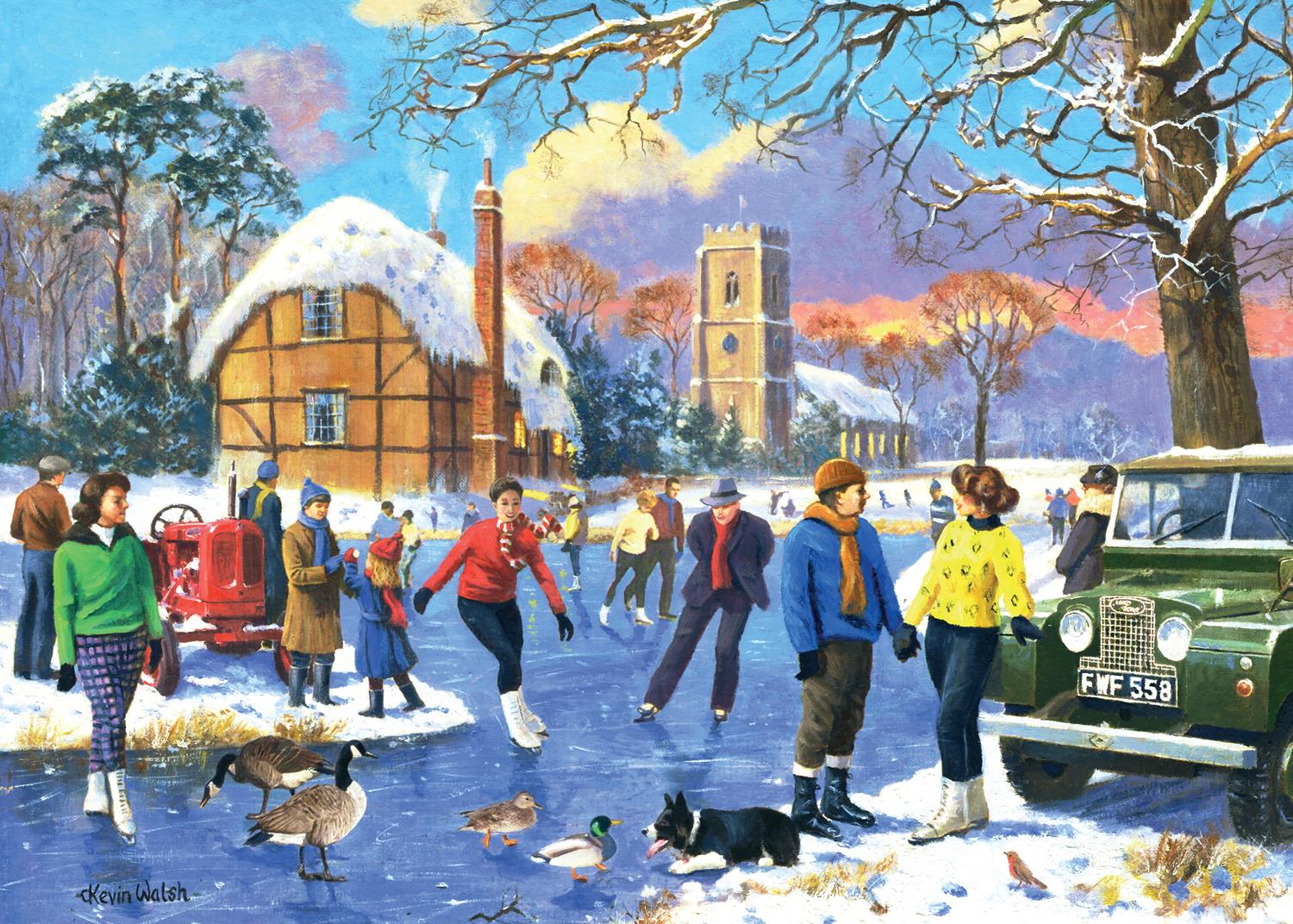 Skating By The Church Jigsaw Puzzle (1000 Pieces)