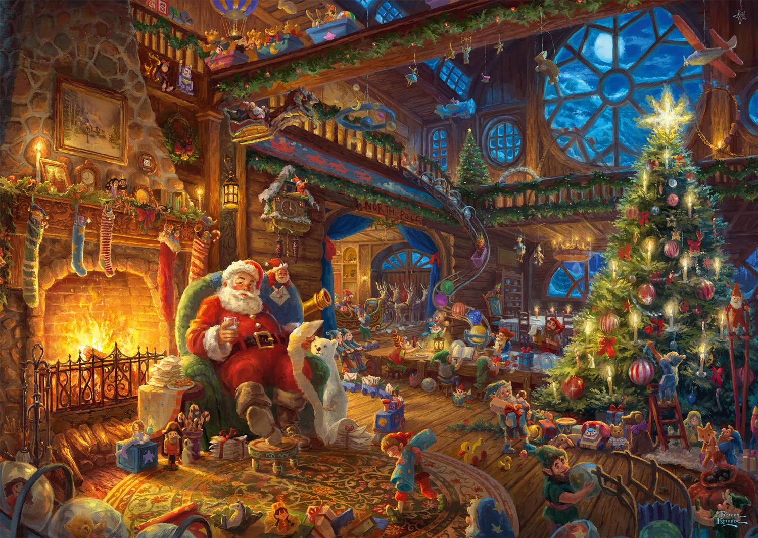 Schmidt Kinkade Santa Claus and his Elves Jigsaw Puzzle (1000 Pieces) DAMAGED BOX