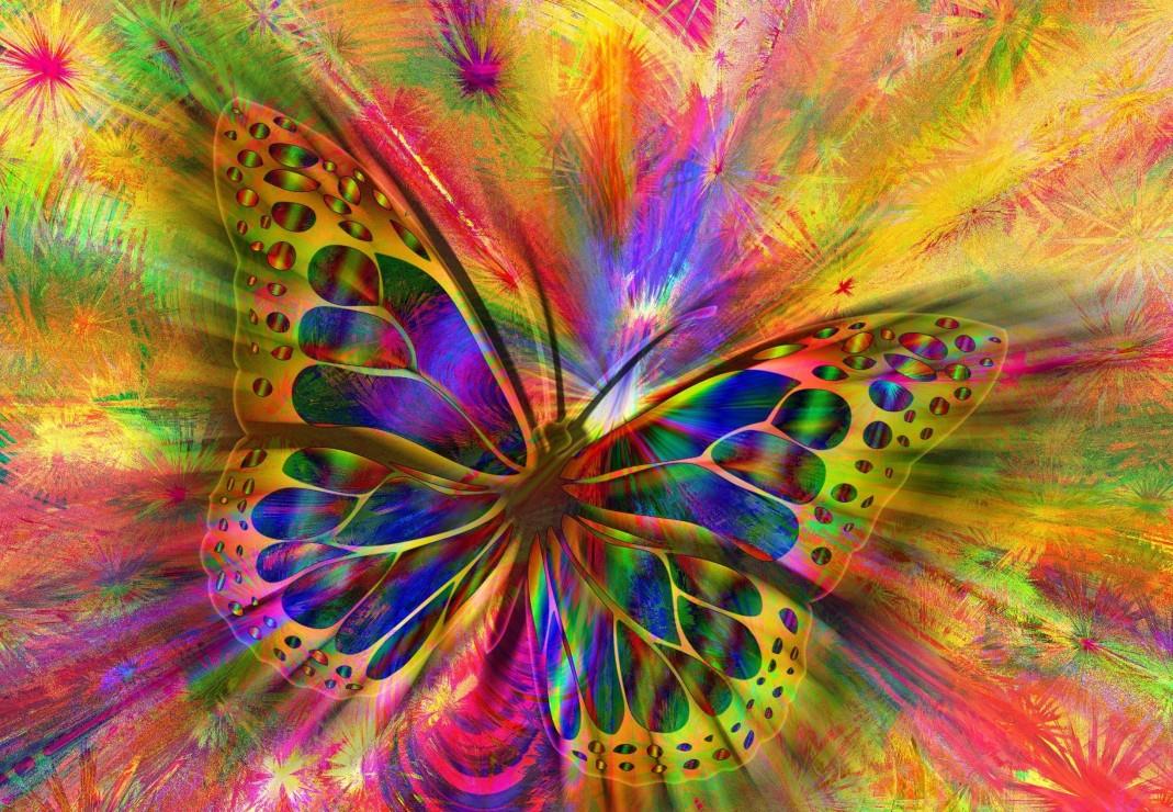 Bluebird Colorful Butterfly Jigsaw Puzzle (1000 Pieces)