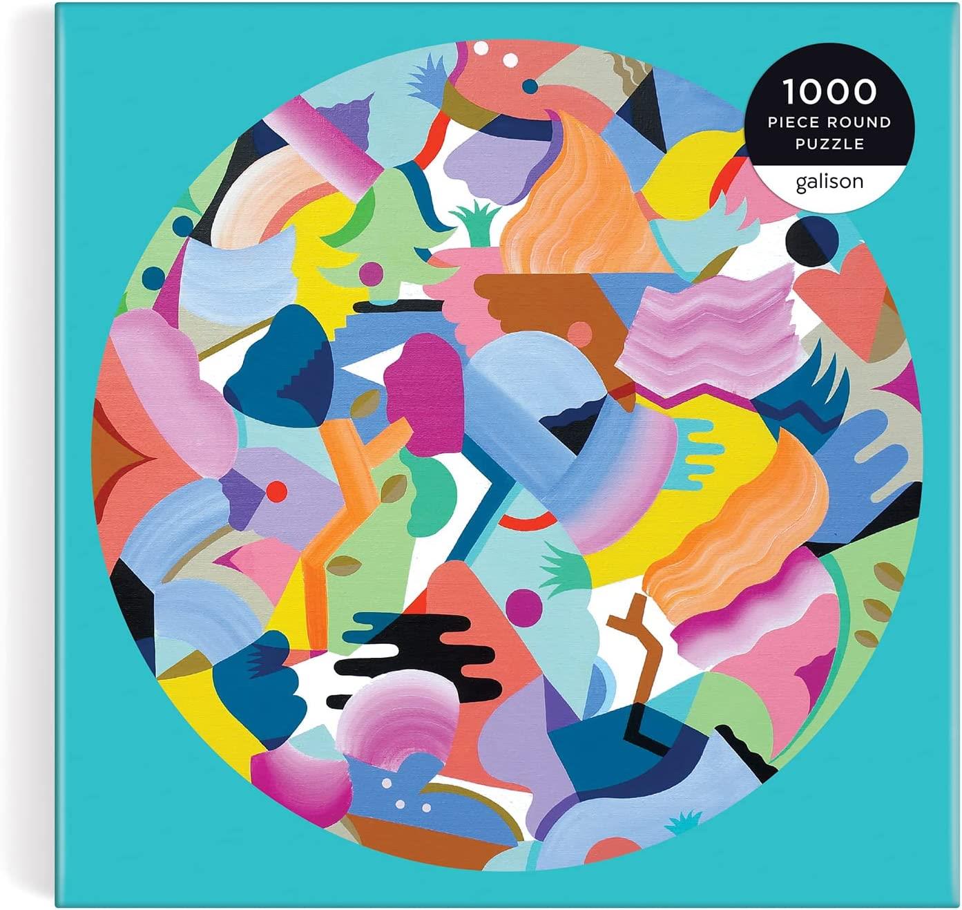 Galison Mina Hamada Luna de Flor Round Jigsaw Puzzle (1000 Pieces)
