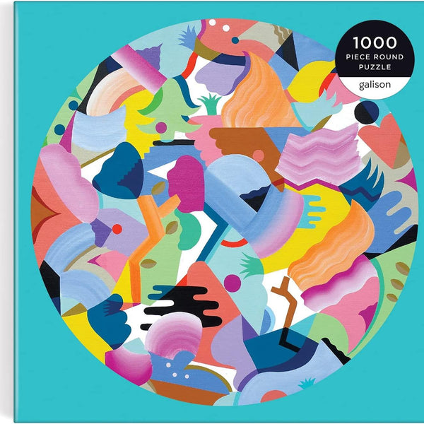 Galison Mina Hamada Luna de Flor Round Jigsaw Puzzle (1000 Pieces)