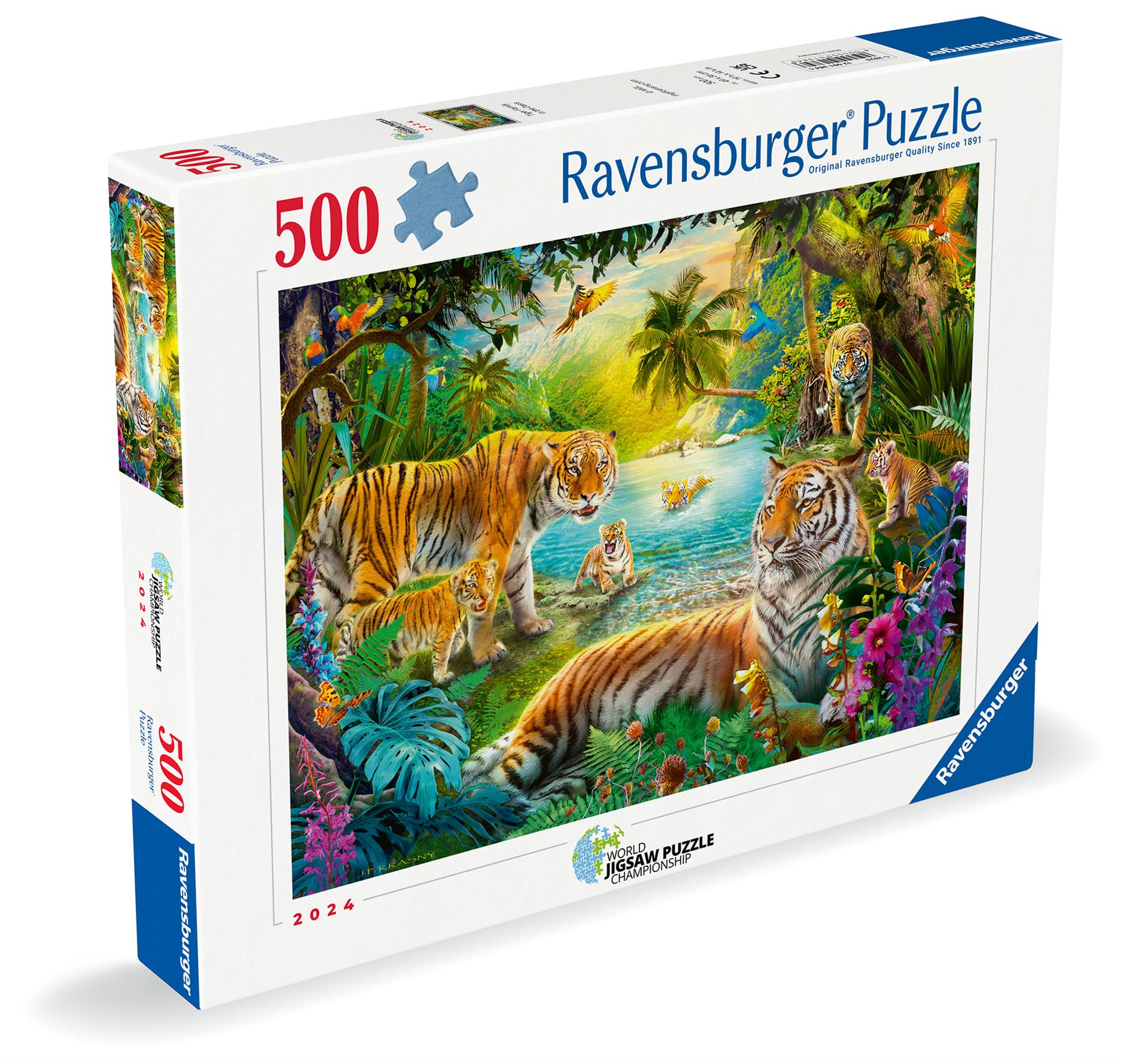 Ravensburger Tiger Family in Oasis Jigsaw Puzzle (500 Pieces) – PDK