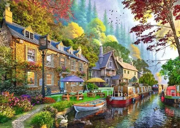 Ravensburger Down the Lane No.6 Canal Side Lane Jigsaw Puzzle (1000 Pieces)