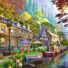 Ravensburger Down the Lane No.6 Canal Side Lane Jigsaw Puzzle (1000 Pieces)
