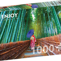 Enjoy Asian Woman in Bamboo Forest Jigsaw Puzzle (1000 Pieces)