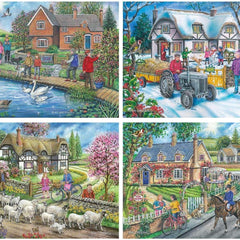 House of Puzzles Life in the Country Jigsaw Puzzles (4 x 500 Pieces)