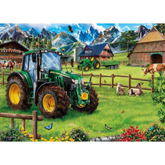 Schmidt John Deere: Alpine Pasture with 6120M Tractor Jigsaw Puzzle (1000 Pieces)