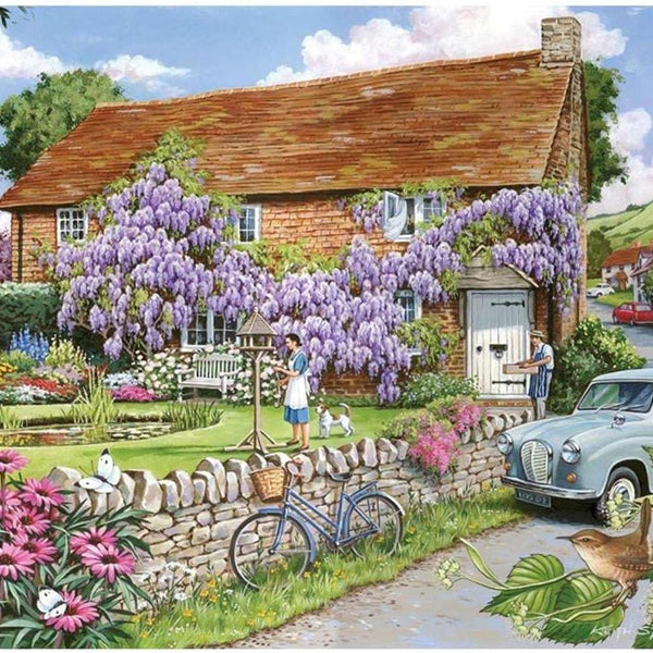 House of Puzzles Wisteria Cottage Jigsaw Puzzle (250 XL Pieces)