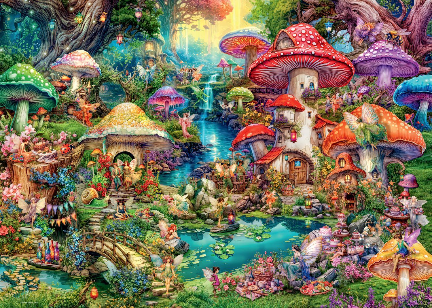 Ravensburger Merry Mushroom Village Jigsaw Puzzle (1000 Pieces)