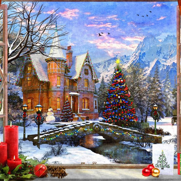Bluebird Christmas Mountain View Jigsaw Puzzle (500 Pieces)