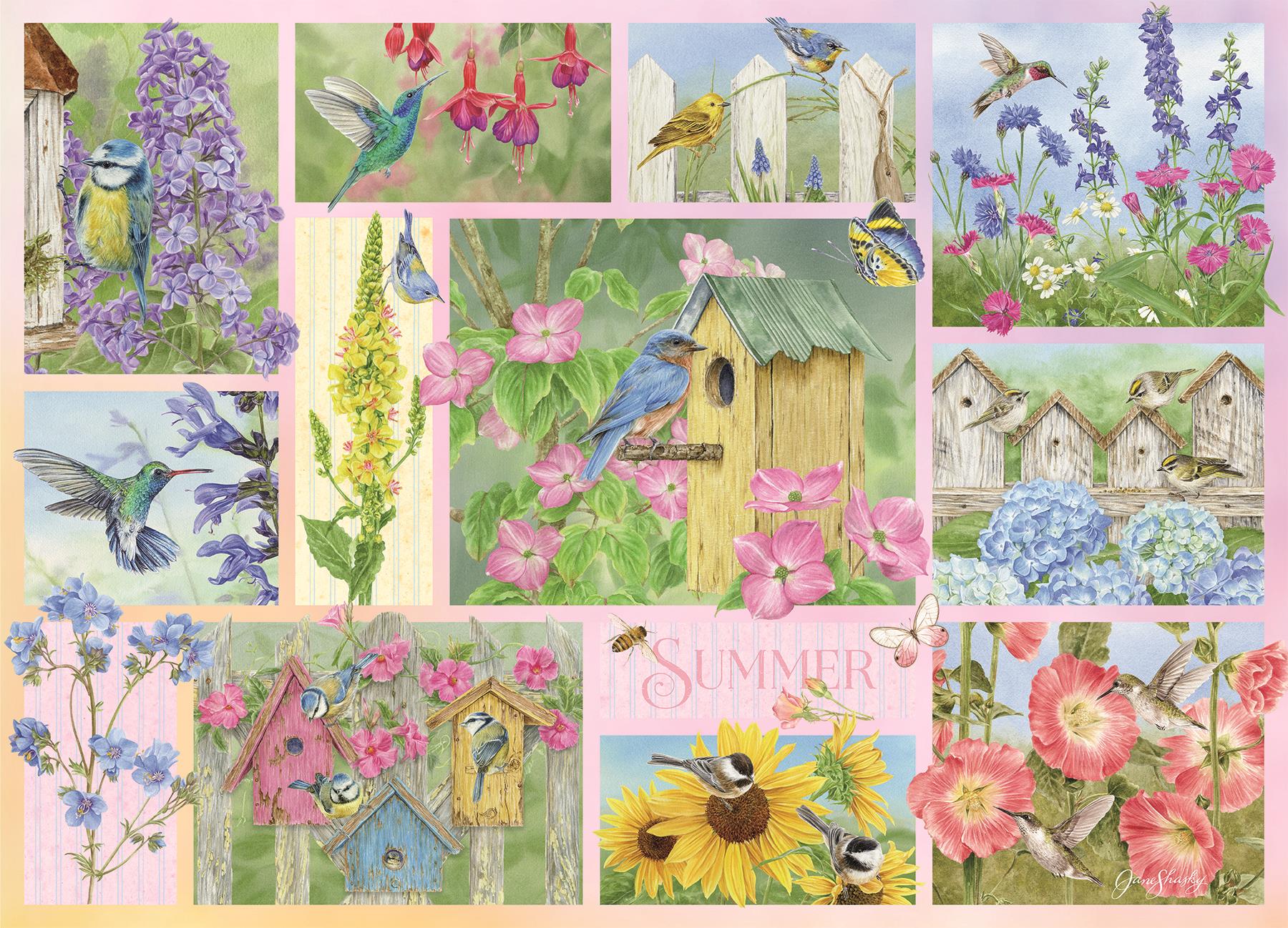 Cobble Hill Garden Birds in Summer Jigsaw Puzzle (500 XL Pieces)