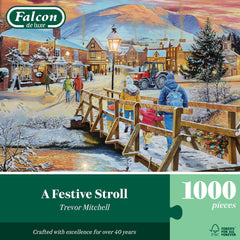Falcon Deluxe A Festive Stroll Jigsaw Puzzle (1000 Pieces)
