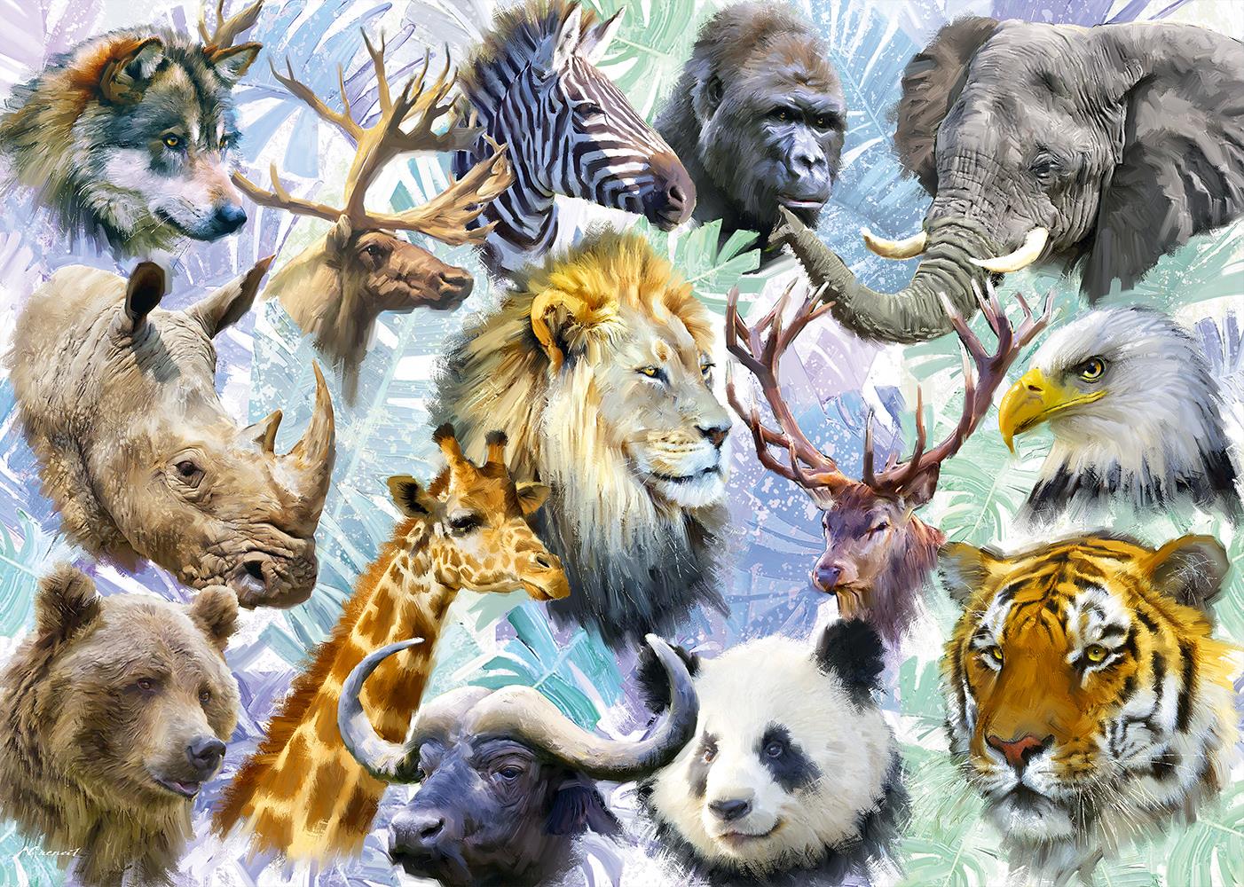 Alipson Animal Heads Jigsaw Puzzle (500 Pieces)