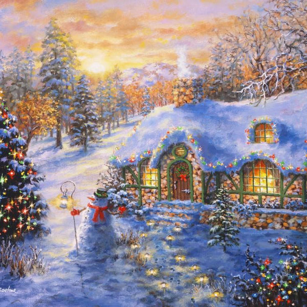 Bluebird Christmas Cottage Jigsaw Puzzle (1000 Pieces)