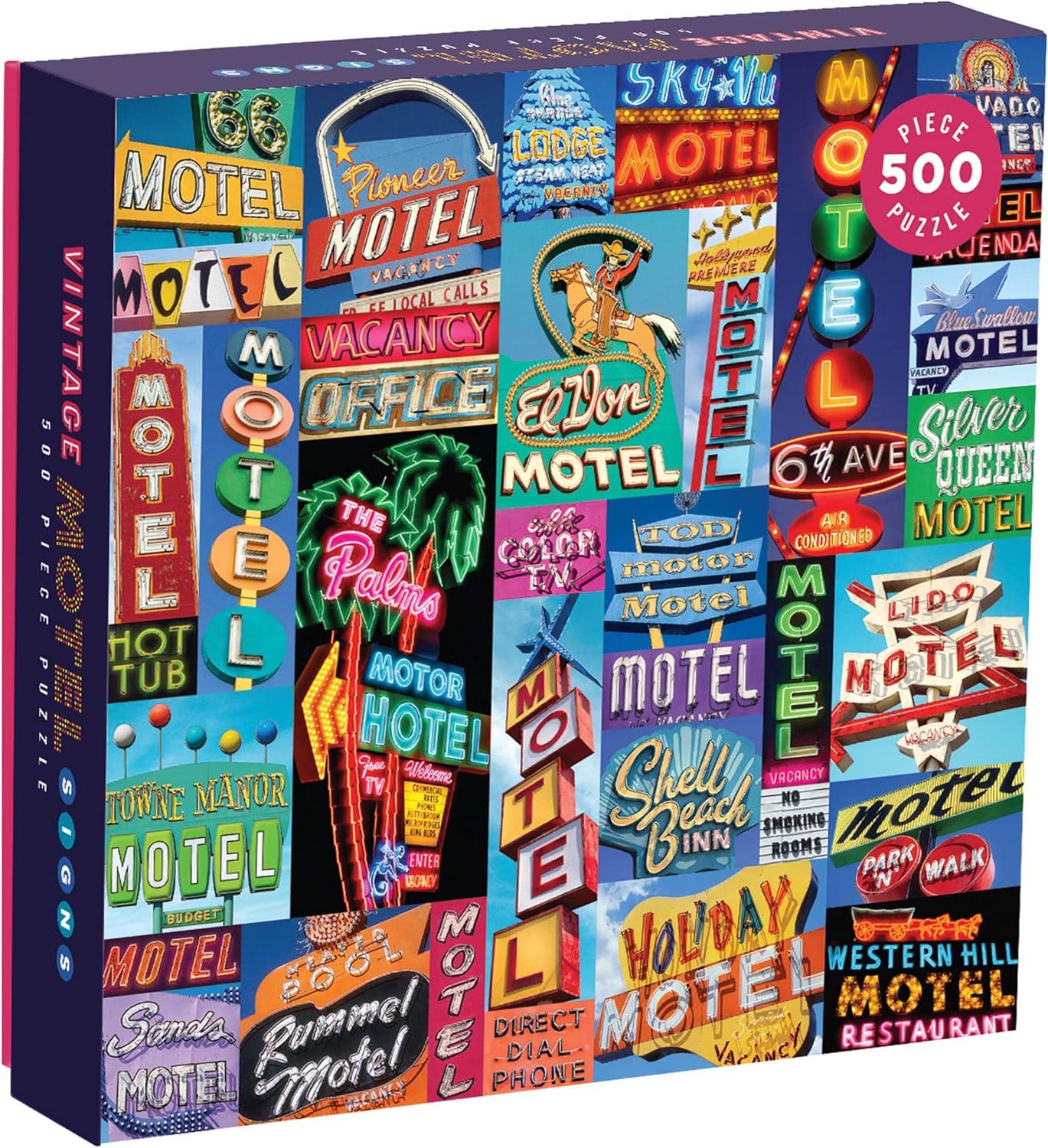 Galison Vintage Motel Signs Jigsaw Puzzle (500 Pieces)