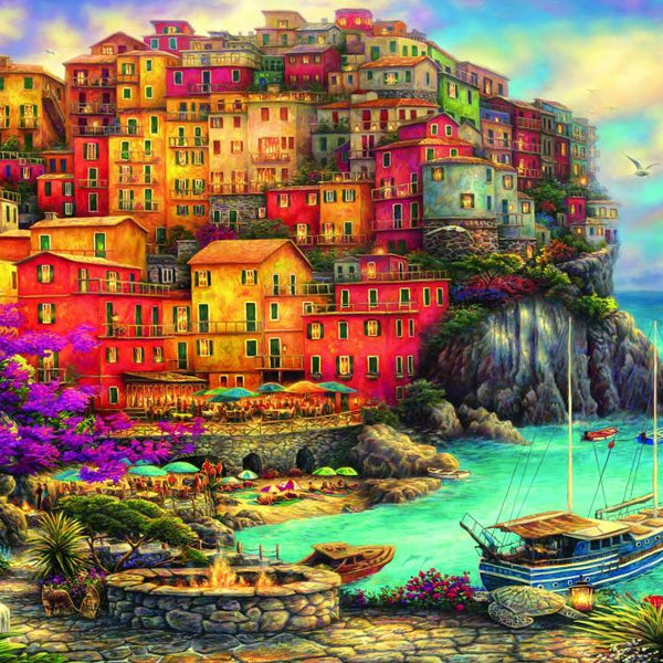 Bluebird A Beautiful Day at Cinque Terre Jigsaw Puzzle (1000 Pieces)
