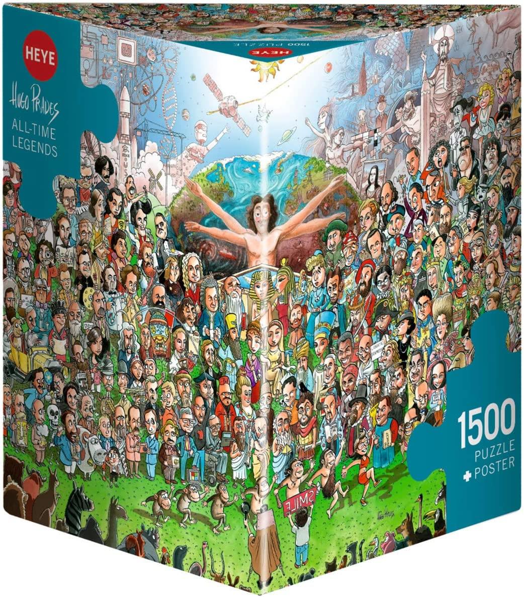 Heye Triangular All Time Legends, Hugo Prades Jigsaw Puzzle (1500 Pieces)