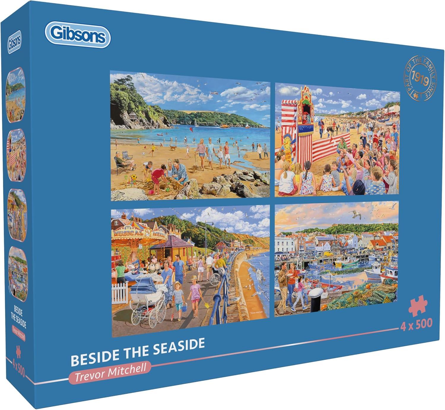 Gibsons Beside the Seaside Jigsaw Puzzles (4 x 500 Pieces)