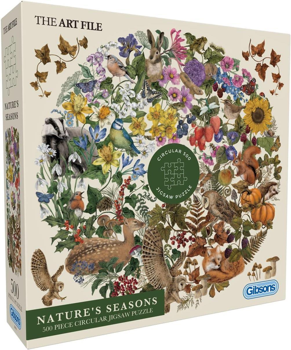 Gibsons The Art File Nature's Seasons Circular Jigsaw Puzzle (500 Pieces)