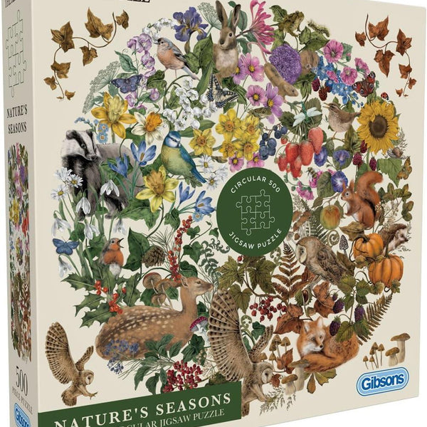 Gibsons The Art File Nature's Seasons Circular Jigsaw Puzzle (500 Pieces)
