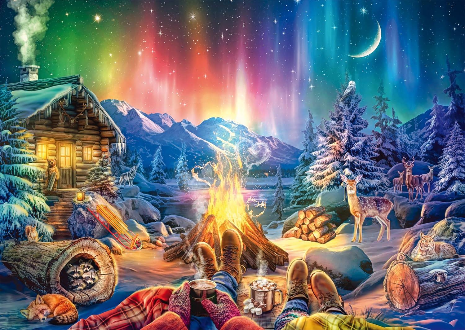 Schmidt Campfire Romance under the Starry Sky Jigsaw Puzzle (1000 Pieces) DAMAGED BOX